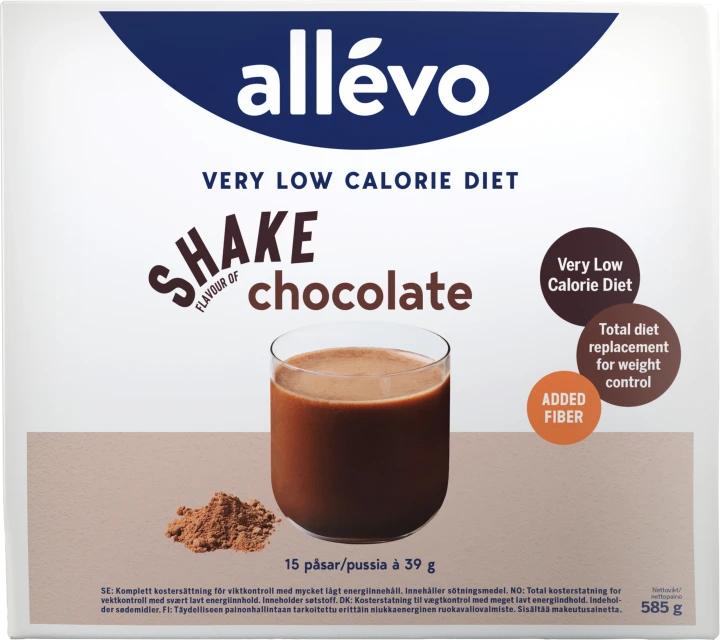 Allévo VLCD Shake Chocolate 15 portioner Allévo