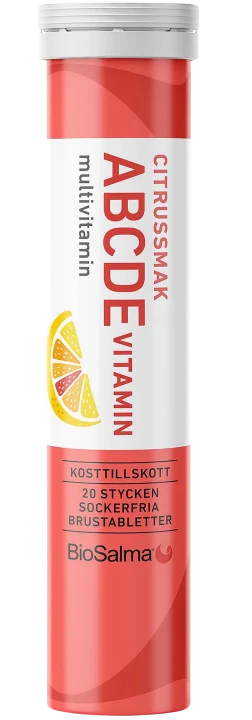 BioSalma ABCDE-multivitamin Citrus 20 brustabletter BioSalma