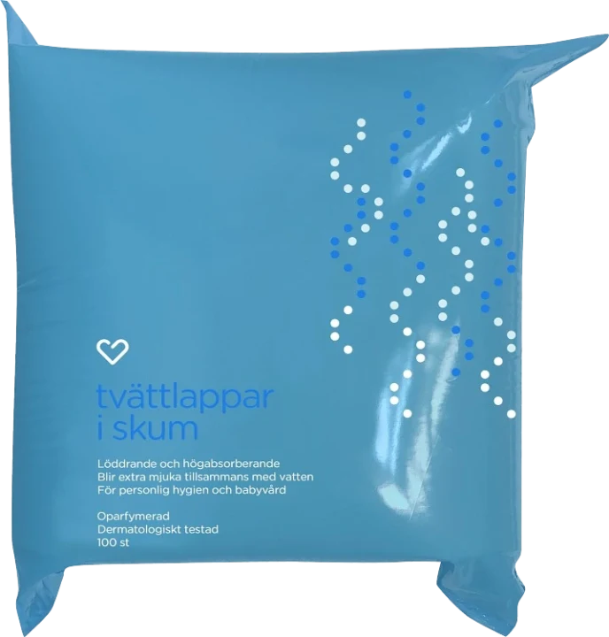 Hjärtats tvättlappar skum 100st Hjärtats