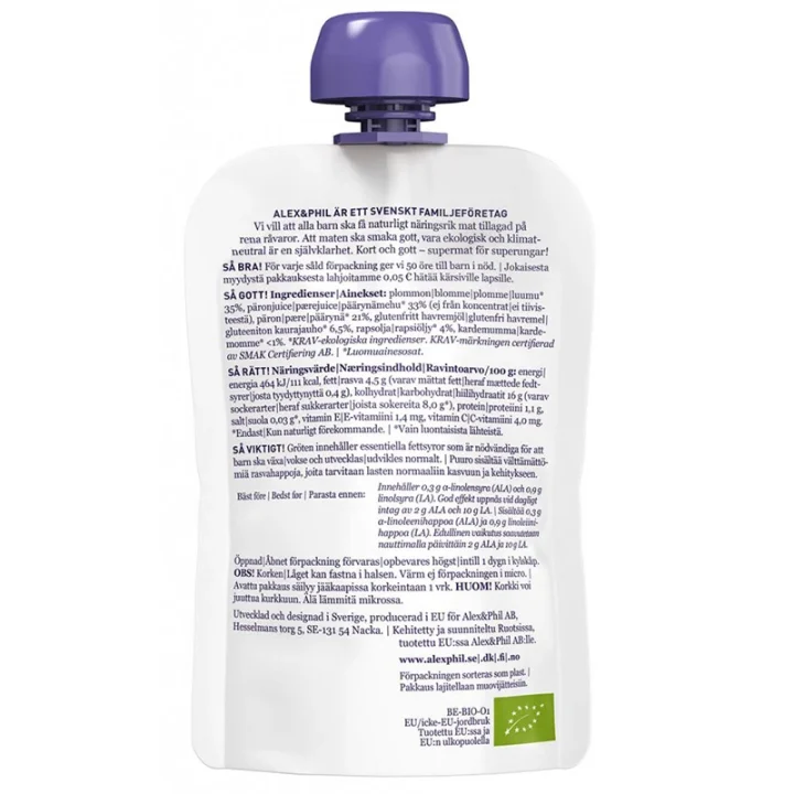 Alex & Phil Vår Päron- & Kardemummagröt 100 g Alex & Phil