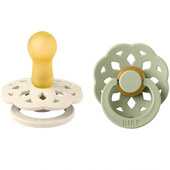 BIBS Boheme Latex Ivory/Sage 2-pack Size 2 Bibs