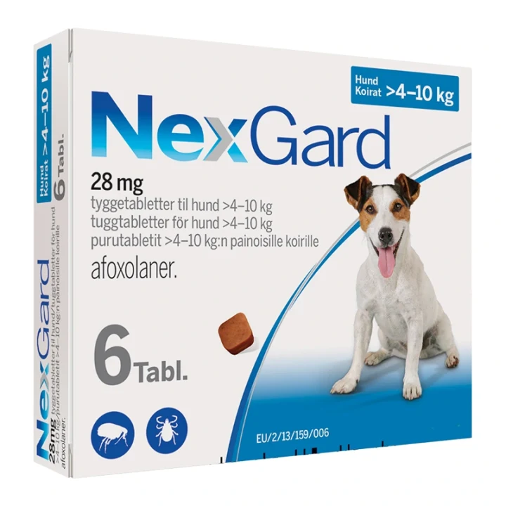 NEXGARD för hund >4-10 kg Tuggtablett 28,3mg Blister, 3tabletter 