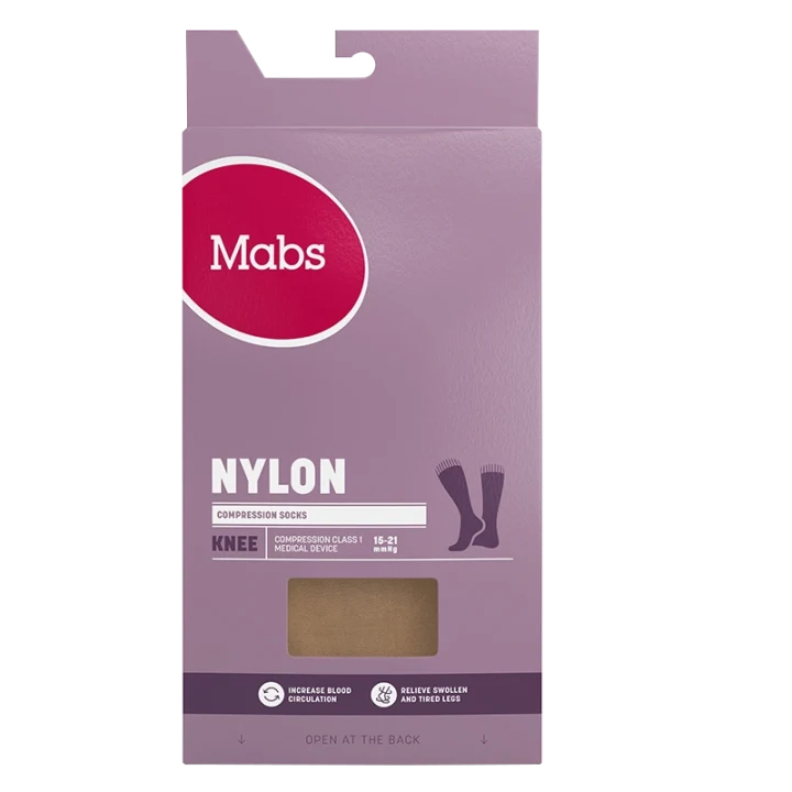 Mabs Nylon Knee Tan 1 par XL Mabs