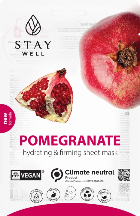 Stay Well Vegan Sheet Mask Pomegranate 1 st Stay Well