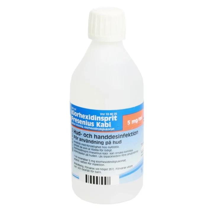 Klorhexidinsprit Fresenius Kabi Kutan lösning 5 mg/ml 250 ml Klorhexidinsprit