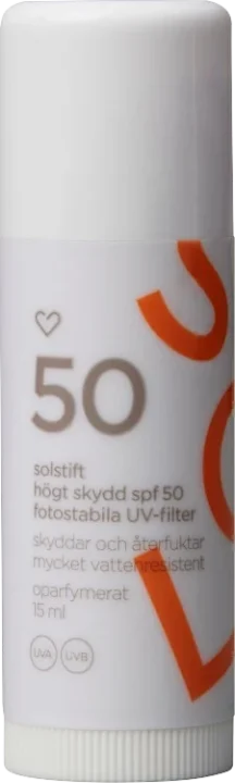Hjärtats Solstift SPF50 Oparfymerat 15 ml Hjärtats