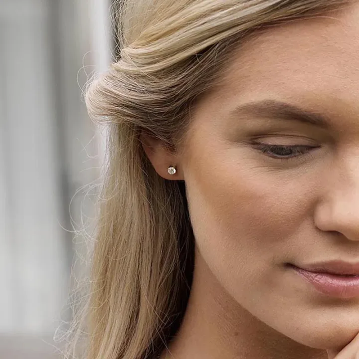 Blomdahl Örhängen Tiffany CZ White Golden 5 mm Blomdahl