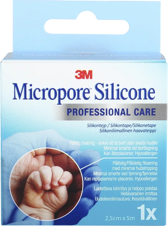 Micropore Silicone silikontejp 2,5 cm x 5 m 1 st Micropore