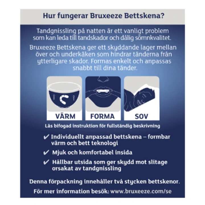 Bruxeeze Night Guard Bettskena vid tandgnissling 2st Bruxeeze