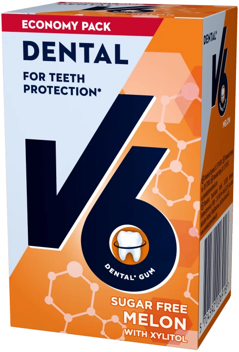 V6 Dental Melon tuggummi 70 g V6