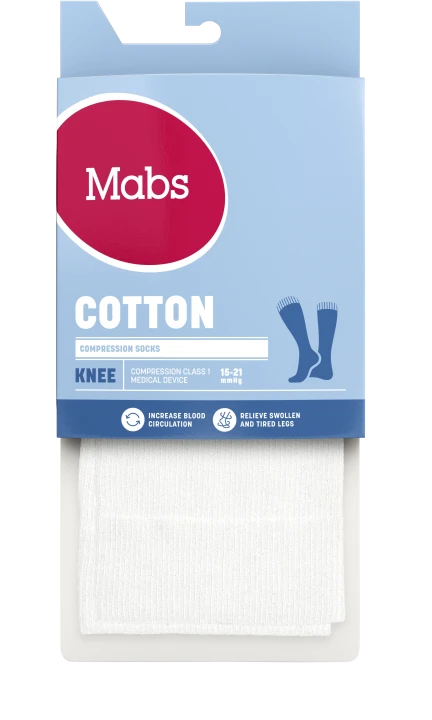 Mabs Cotton Knee White 1 par M Mabs