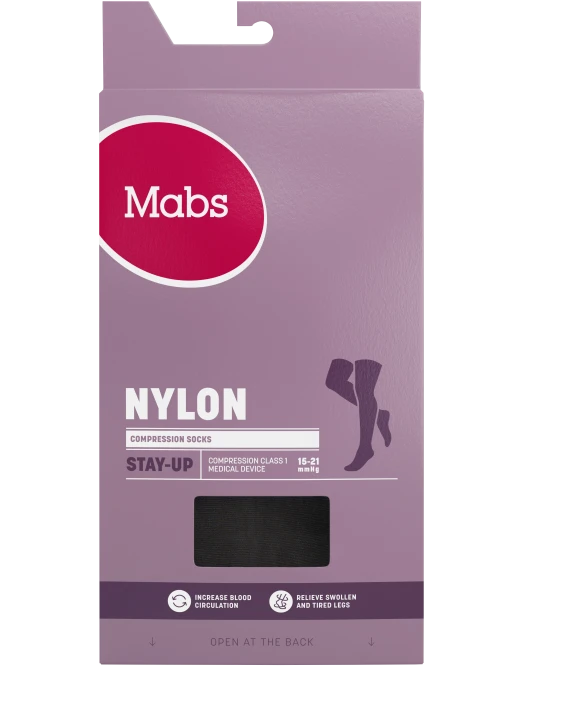 Mabs Nylon Stay Up Black 1 par L Mabs