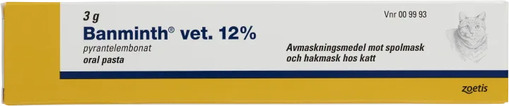 Banminth vet. oral pasta förfylld dosspruta 12% 3 g Banminth