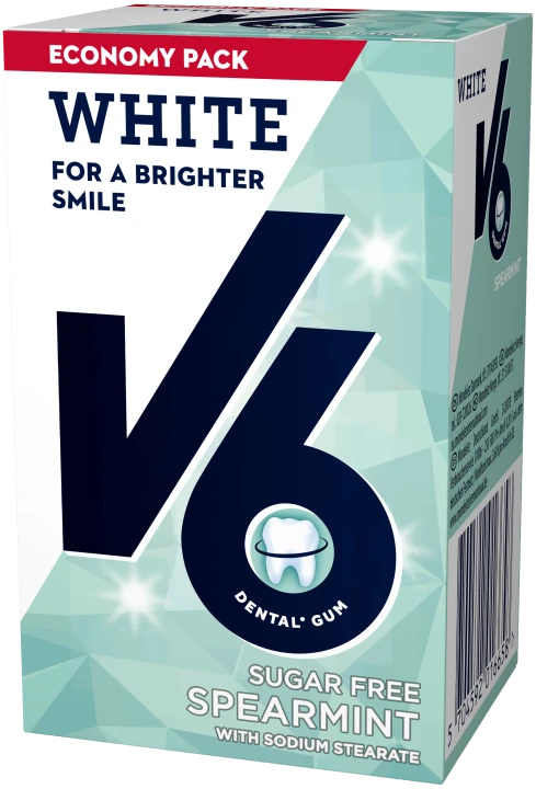 V6 White Spearmint tuggummi 72g V6