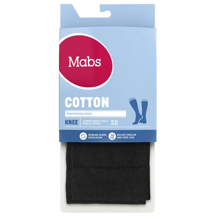 Mabs Cotton Knee Black 1 par S Mabs