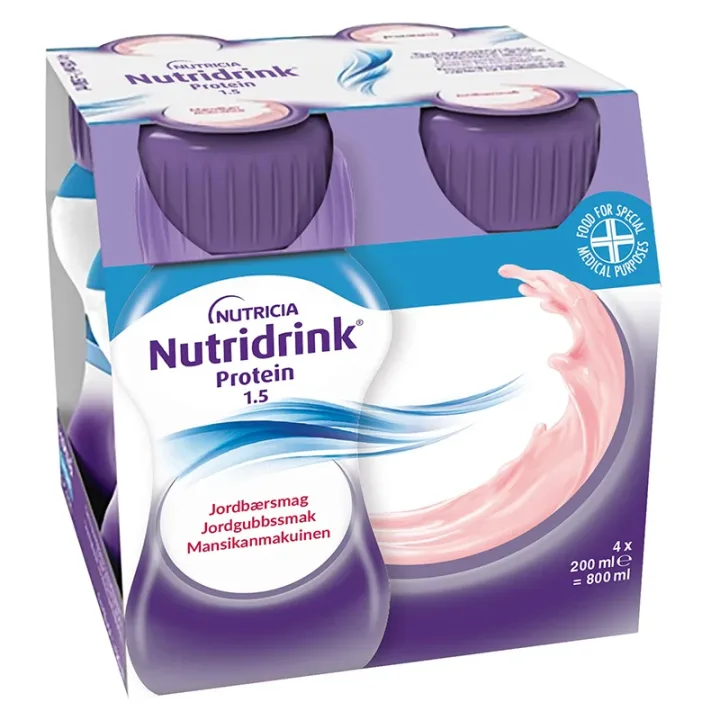Nutridrink Protein Jordgubb 4x200 ml Nutridrink