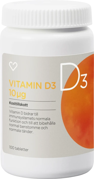Hjärtats Vitamin D 10µg Tablett 100 st Hjärtats