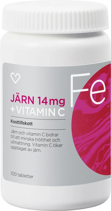 Hjärtats Järn + Vitamin C Tablett 100 st Hjärtats