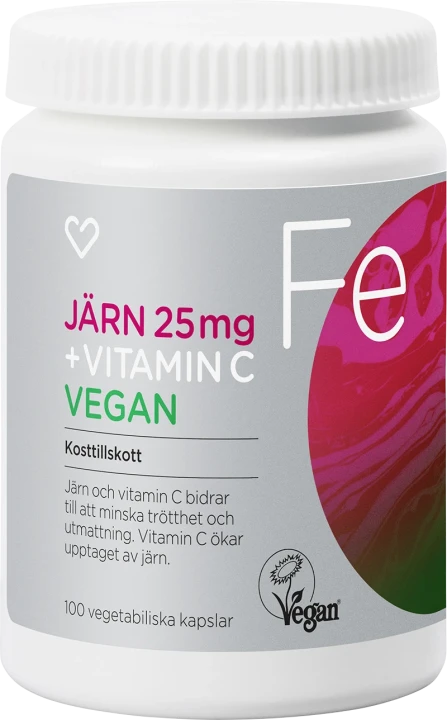 Hjärtats Järn + Vitamin C Vegan Kapsel 100 st Hjärtats