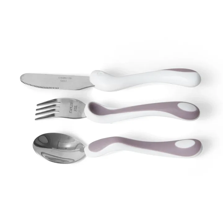 Bambino Eat Like a Pro! Fork, Knife & Spoon Liliac Bambino
