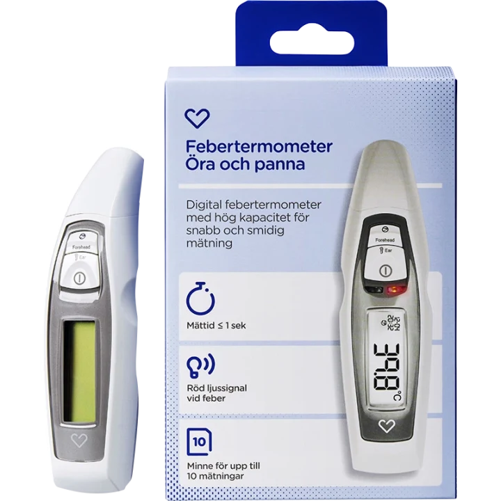 Hjärtats Febertermometer Öra Och Panna Hjärtats