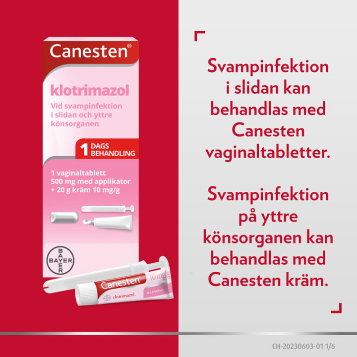 Canesten vaginaltablett och kräm 500 mg+1% 1 st Canesten