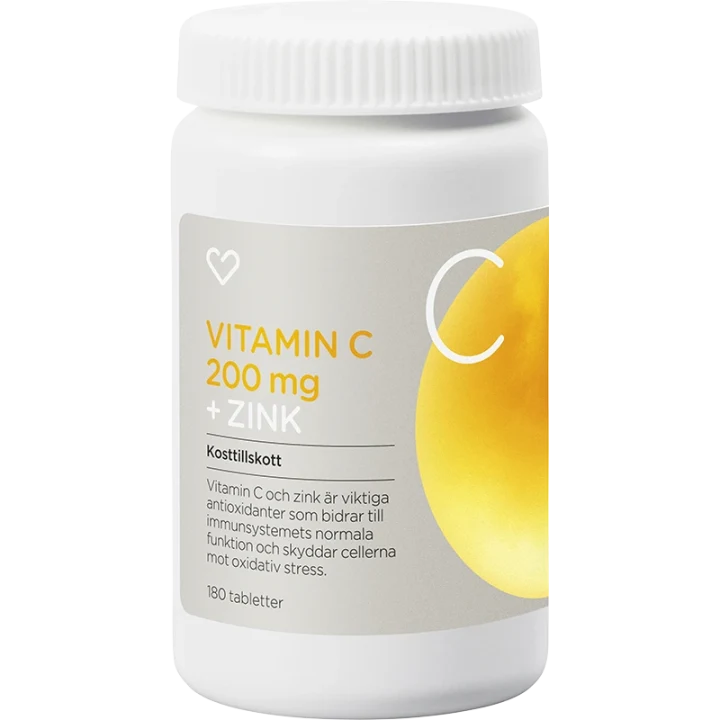 Hjärtats Vitamin C + Zink Tablett 180 st Hjärtats