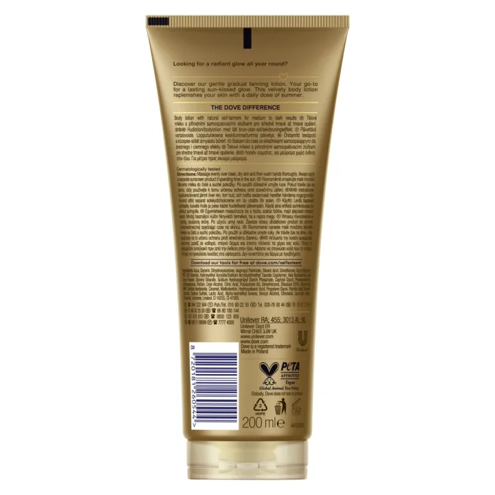 Dove Hudkräm Summer Revive Mörk 200 ml Dove