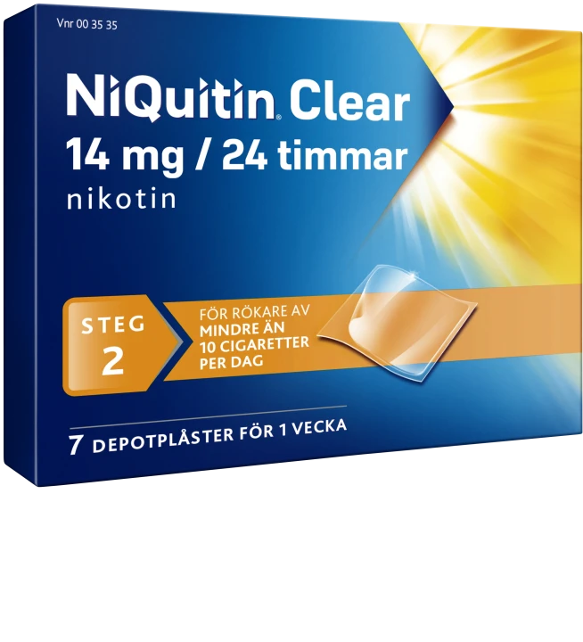 NiQuitin Clear depotplåster 14 mg/24 timmar 7 st Niquitin