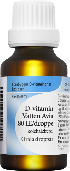 Avia D-vitamin Vatten Orala Droppar 80IE/droppe 25 ml Avia