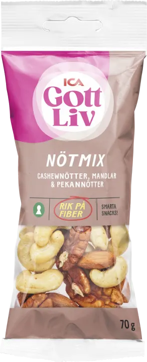 ICA Gott Liv Nötmix Cashew Mandel Pekannöt 70 g ICA Gott Liv