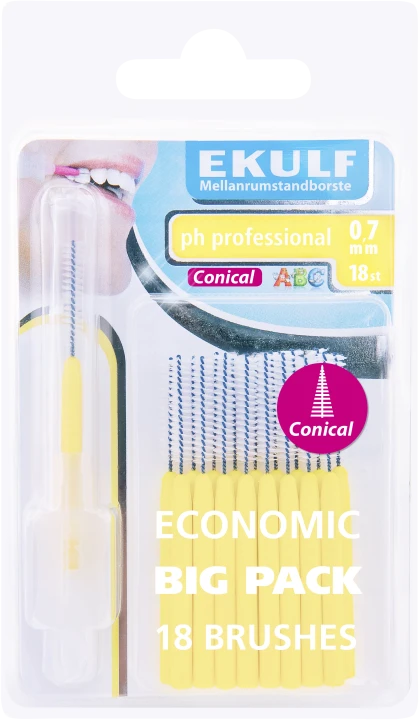 Ekulf pH Professional Konisk Mellanrumstandborste 0,7 mm 18 st Ekulf