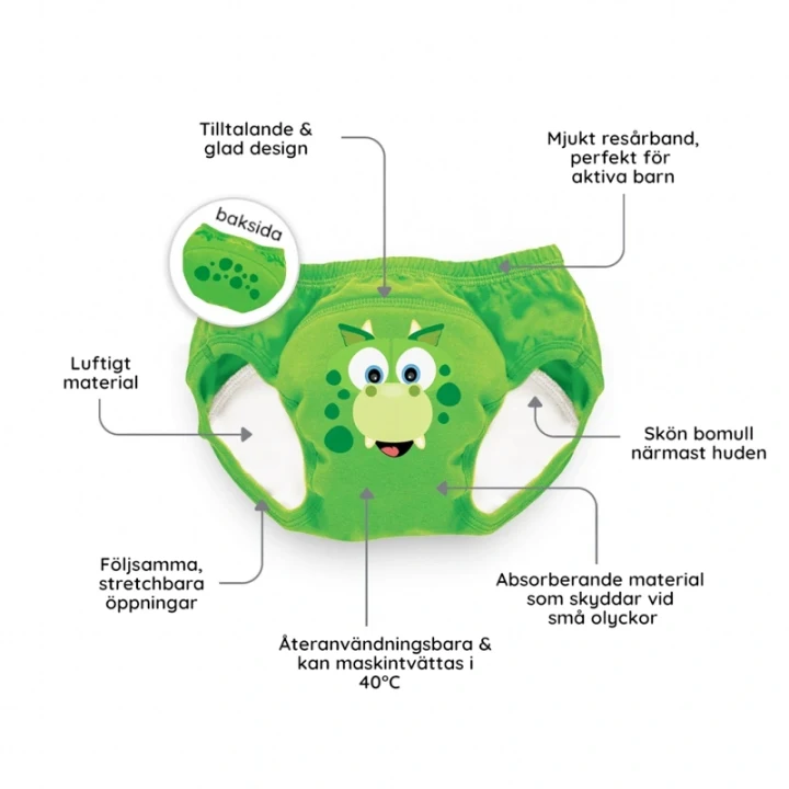 My Carry Potty Potträningsbyxa Dinosaurie 3-pack 2-3 år Mycarrypotty