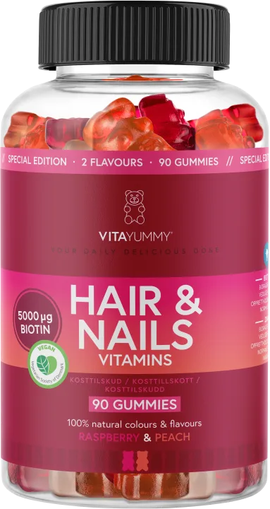 VitaYummy Hair & Nails Raspberry & Peach Mix 90st VitaYummy