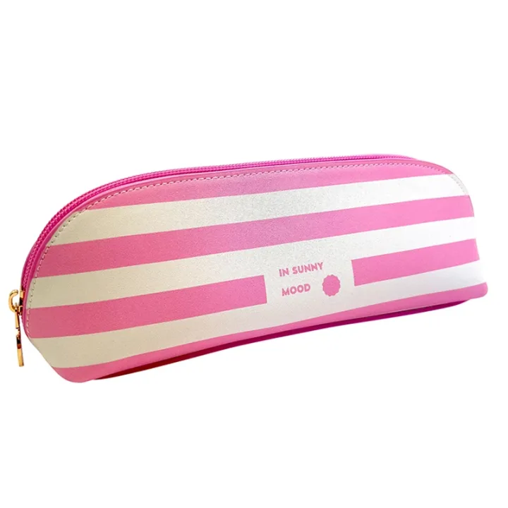 IN SUNNY MOOD Sunny Pencil Case Small Stripe Pink In Sunny Mood
