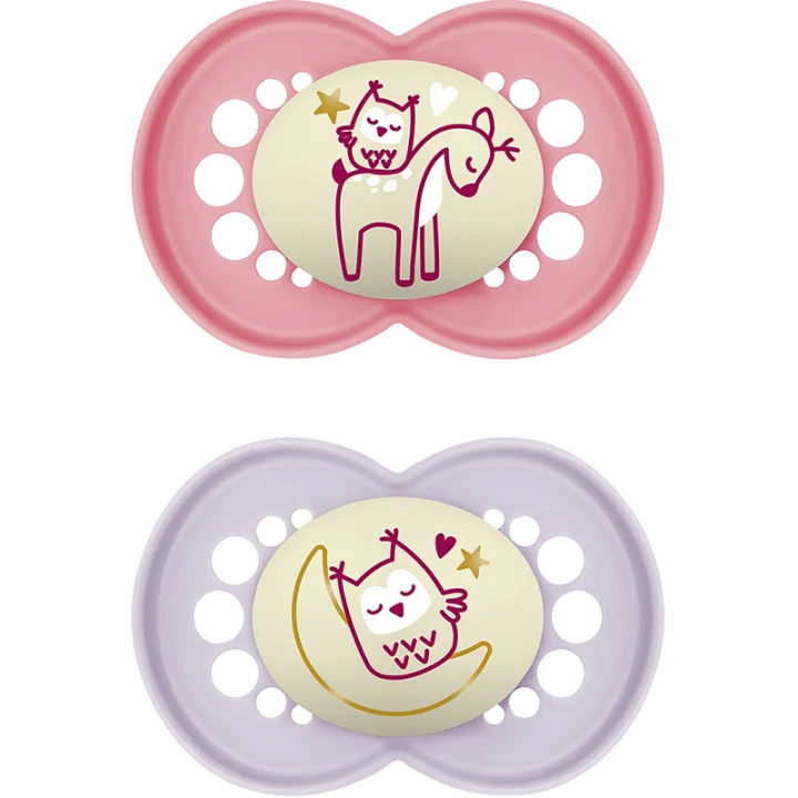 MAM Original Night Napp 16-36mån Silk 2-pack Box Rosa Mam