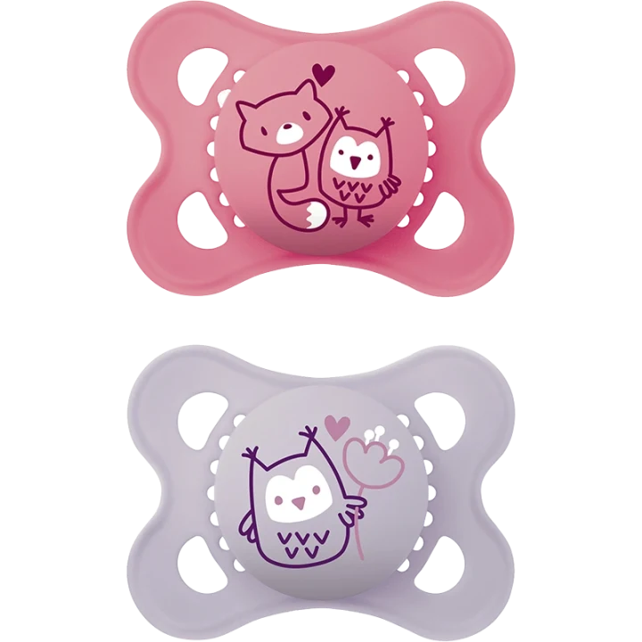 MAM Original Napp 0-6 mån Silk 2-pack Rosa Mam