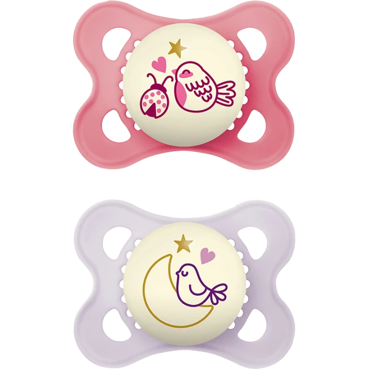 MAM Original Night Napp 0-6 mån 2-pack Rosa Mam