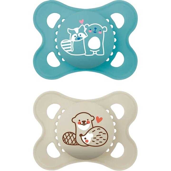 MAM Original Napp 0-6 mån Naturgummi 2-pack Blå Mam