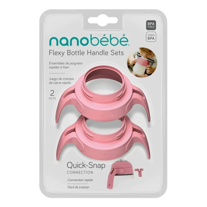 Nanobébé Handtag Flexy flaska 2-pack Rosa Nanobébé
