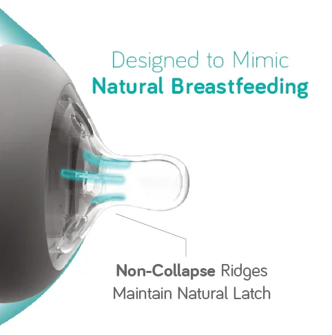 Nanobébé Flexy silikonflaska Anti-kolik 270 ml  Grå Nanobébé