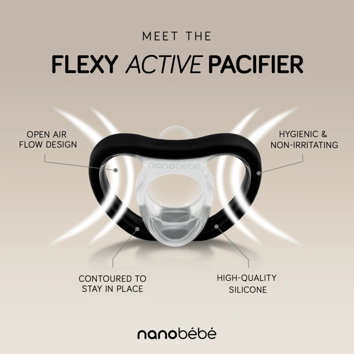 Nanobébé Active Flexy Napp Silikon 4 st Turkos/grå Nanobébé