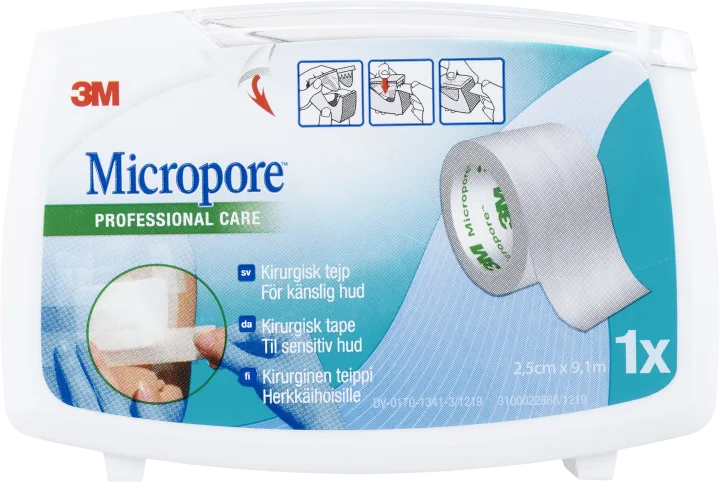 Micropore Kirurgtejp Vit 2,5cm x 9,14cm 1st Micropore