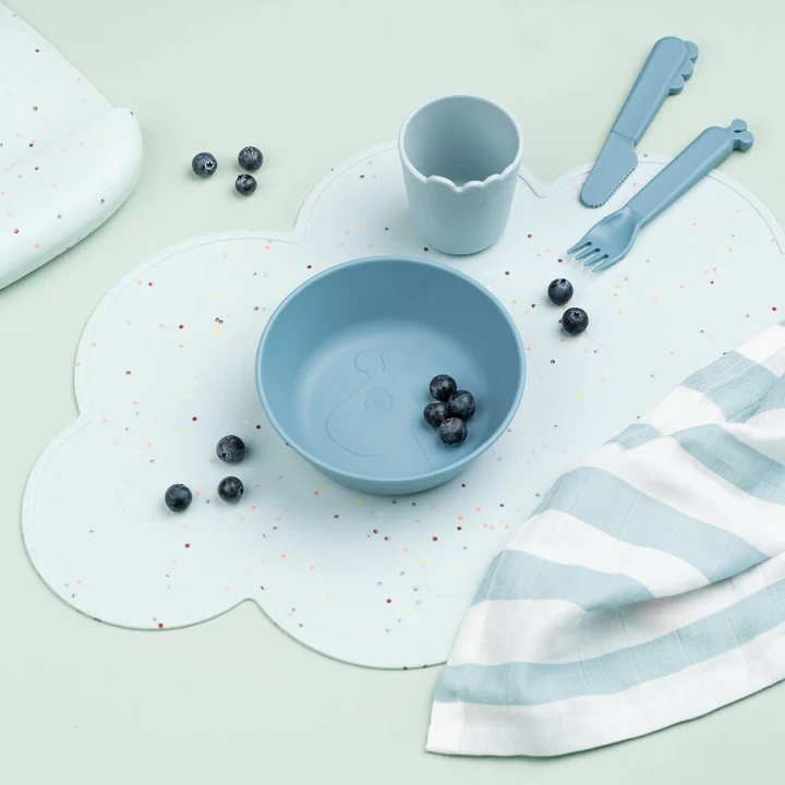 Done by Deer Silicone Placemat Confetti Blue Done by Deer