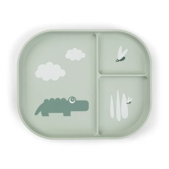 Done by Deer Foodie Compartment Plate Croco Green Done by Deer