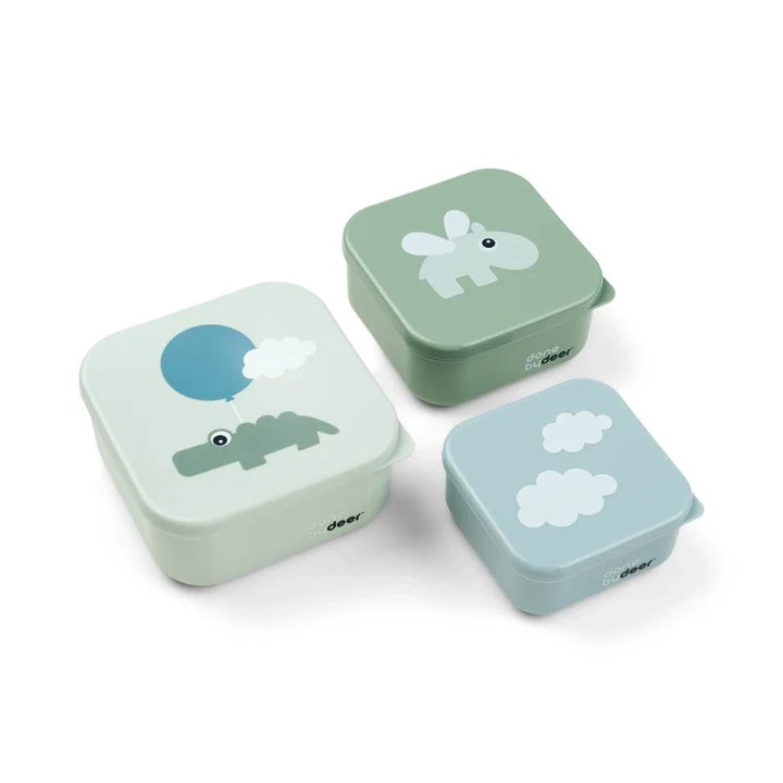 Done by Deer Snack Box Set Happy Clouds Green 3-pack Done by Deer