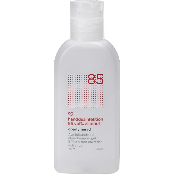 Hjärtats handdesinfektion 85% Oparfymerad 75ml Hjärtats