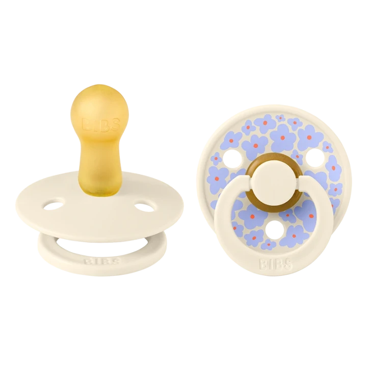 BIBS Pacifier Studio Colour Jasmine Latex Size 2 Ivory Mix 2-pack Bibs