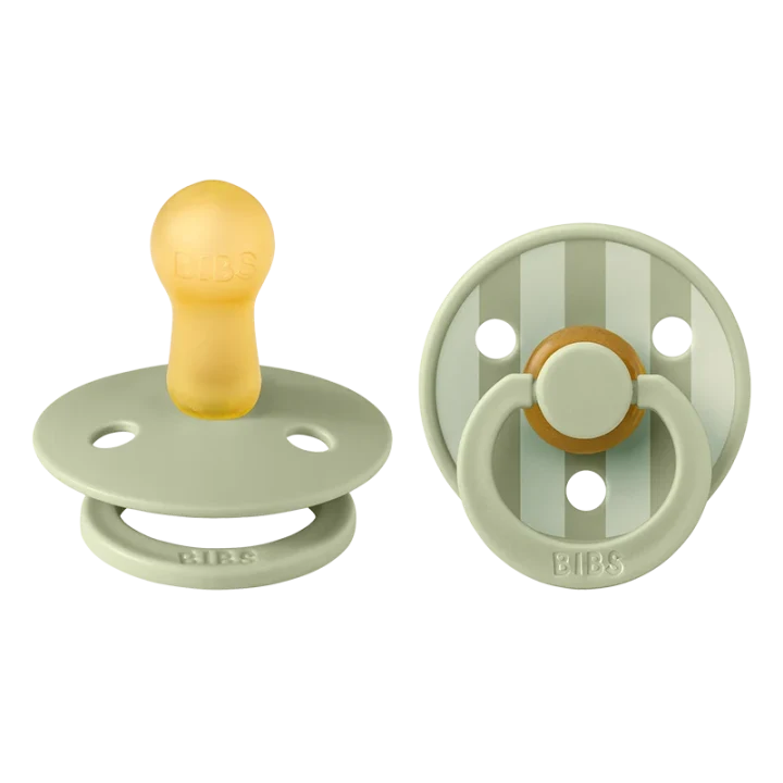 BIBS Pacifier Studio Colour Pin Latex Size 2 Sage Mix 2-pack Bibs