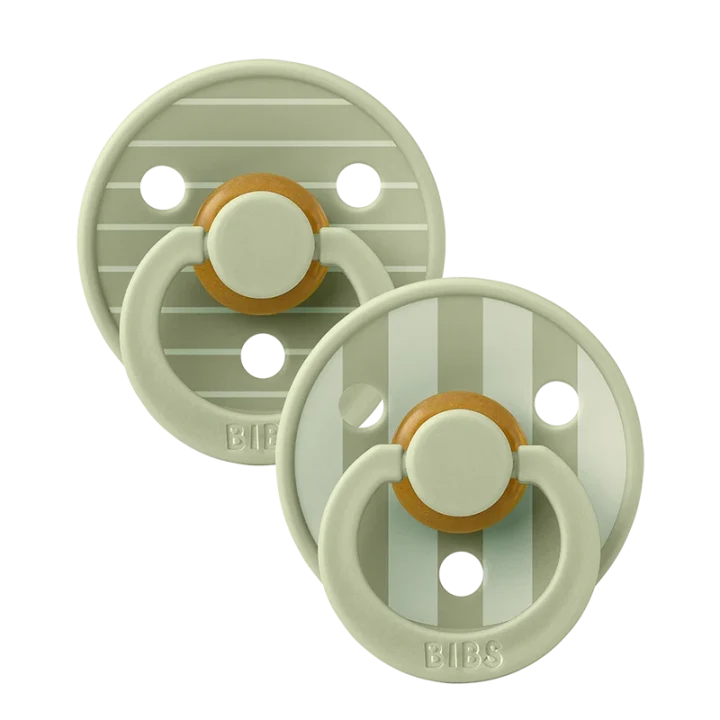 BIBS Pacifier Studio Colour Pin Latex Size 2 Sage Mix 2-pack Bibs